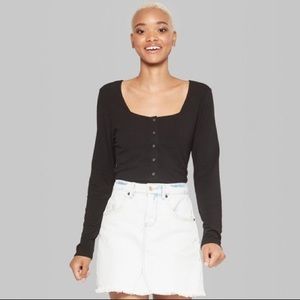 Plus Size Snap Front Crop Top- Wild Fable